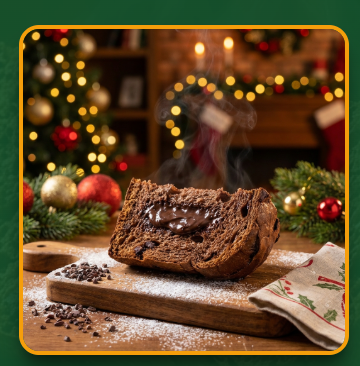 Panetone Trufado Gourmet com recheio derretendo